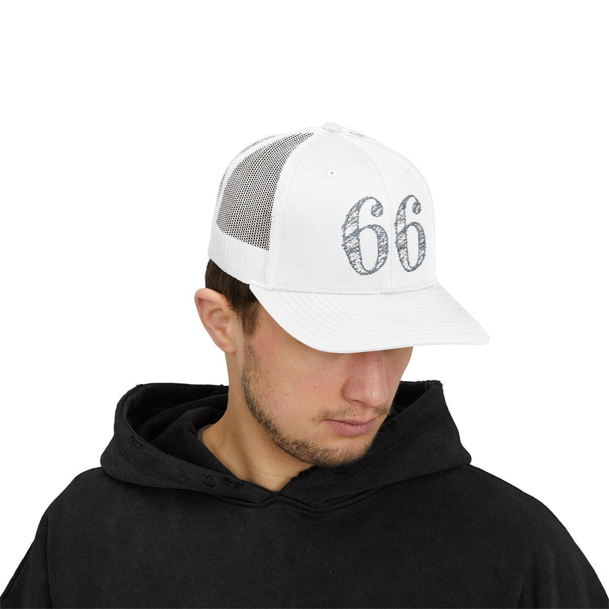 66% Snapback Trucker Hat in White | 66 Percent