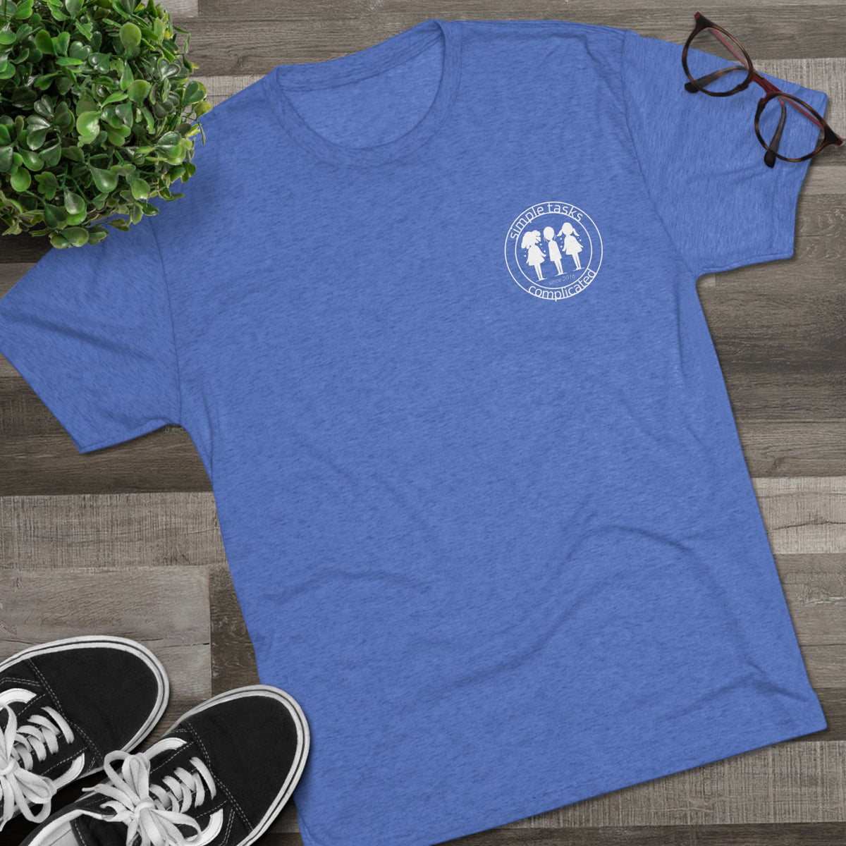 Simple Tasks Complicated Tri-Blend Tee product view 17 - 66 Percent