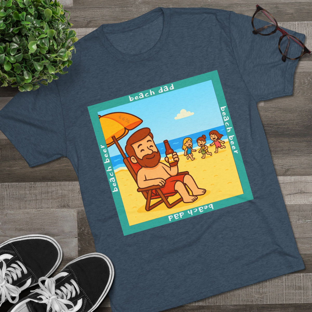 Beach Dad Beach Beer Tri-Blend Tee product view 20 - 66 Percent