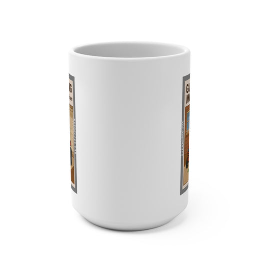 Overboard Dad Mower Words Mug - 15 oz ceramic mug product image 2