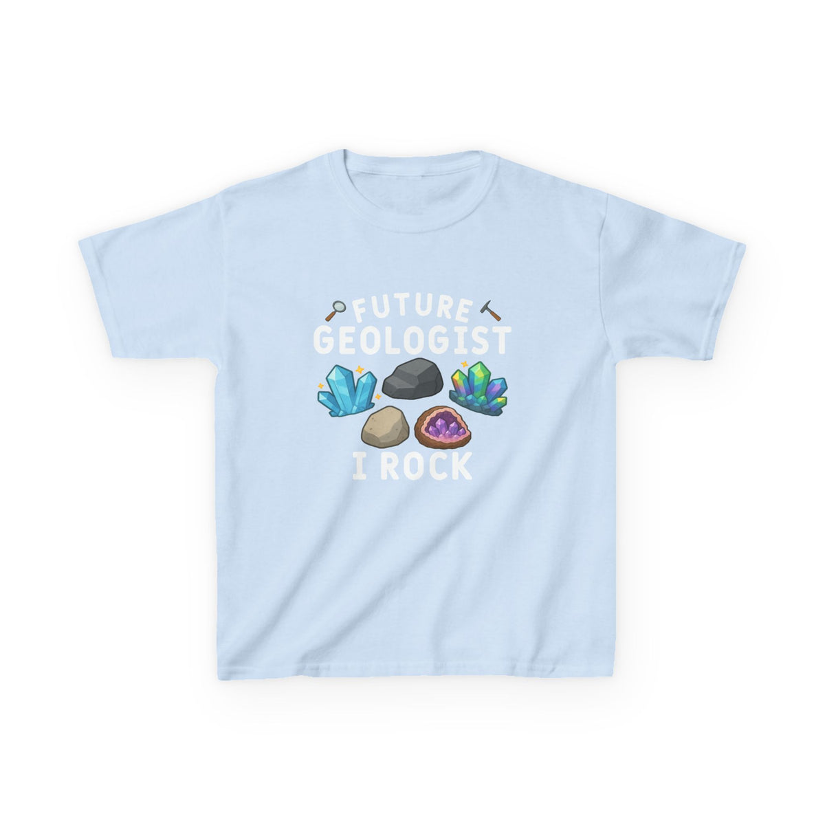 Future Geologist "I ROCK" Kids T-shirt in Light Blue | 66 Percent