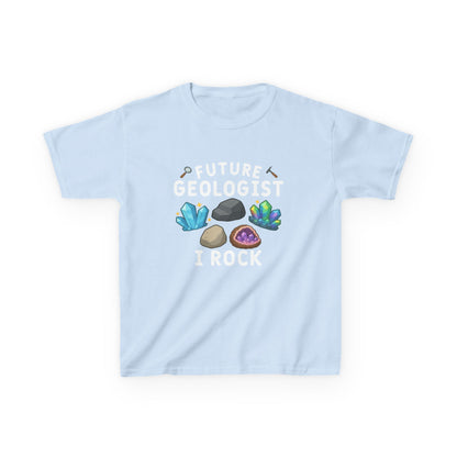 Future Geologist "I ROCK" Kids T-shirt in Light Blue | 66 Percent