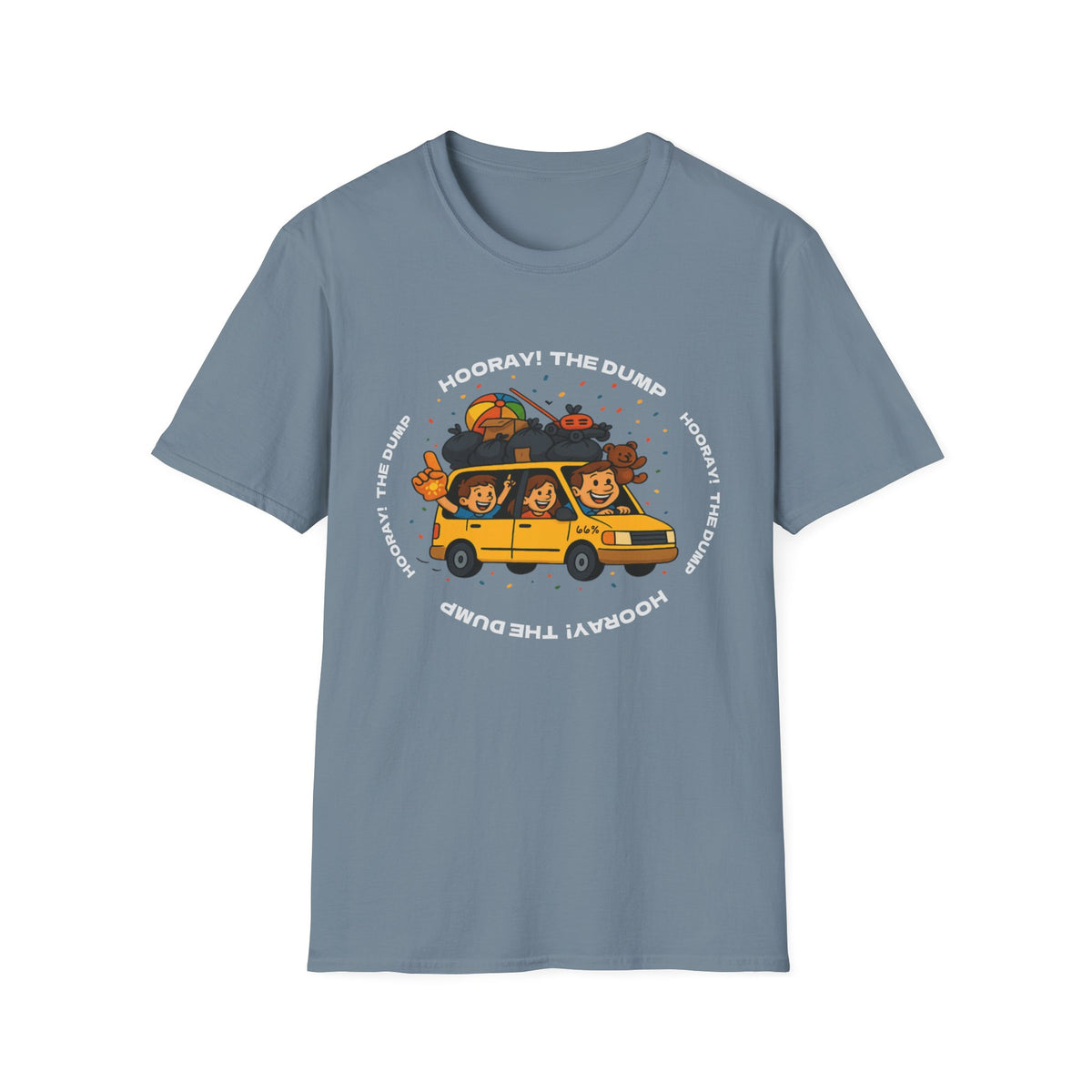 Hooray! The Dump Cotton T-shirt in Stone Blue | 66 Percent