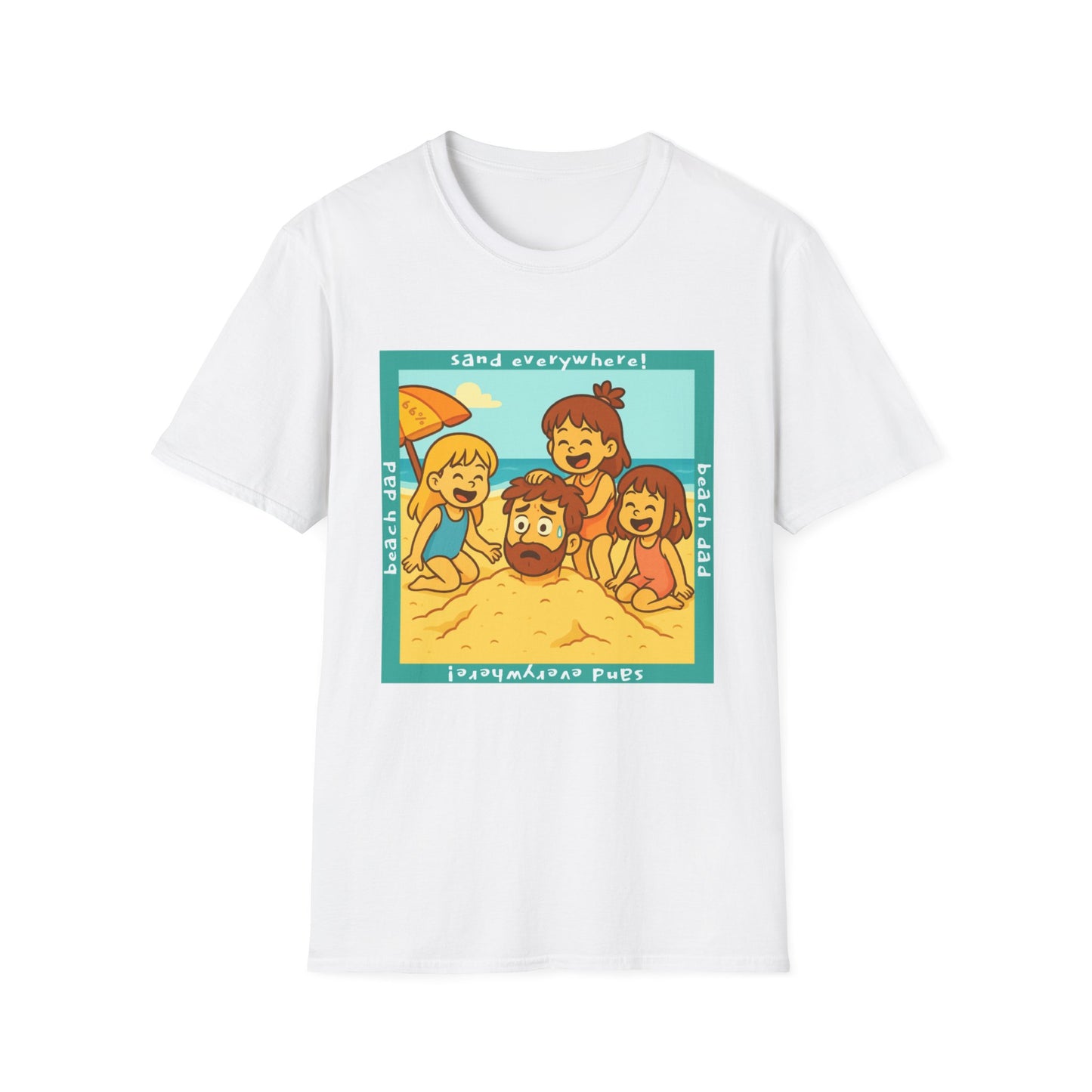 Beach Dad Buried Cotton Tee - 66 Percent