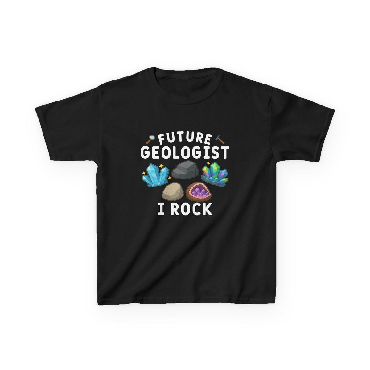 Future Geologist "I ROCK" Kids T-shirt in Black | 66 Percent