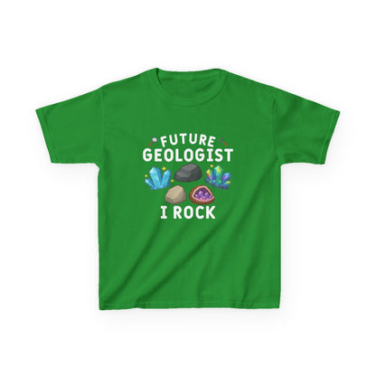 Future Geologist "I ROCK" Kids T-shirt in Irish Green | 66 Percent
