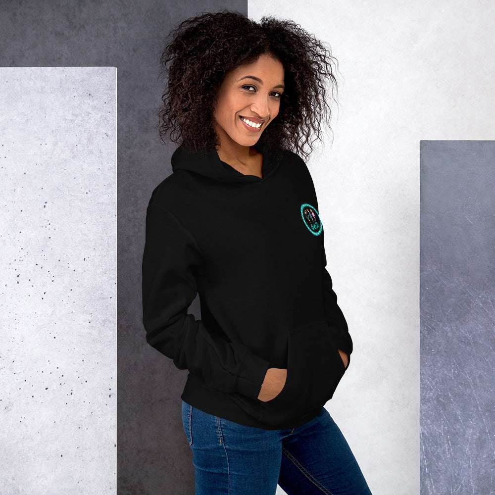 Raising Strong Little Girls Hoodie in Black – right view | 66 Percent